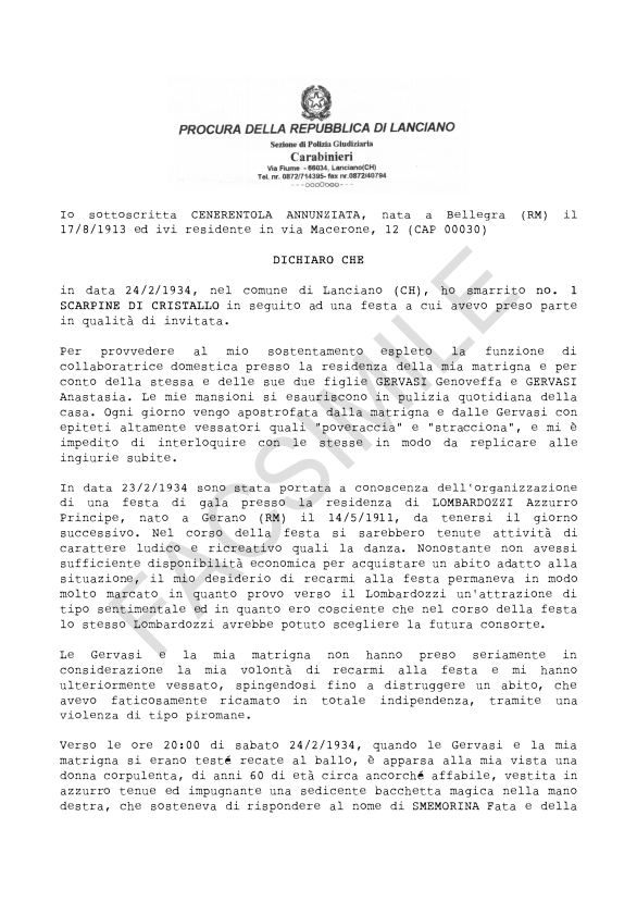 Fiabe Moderne: Cenerentola By Il Comando Dei Carabinieri Di Lanciano (CH)