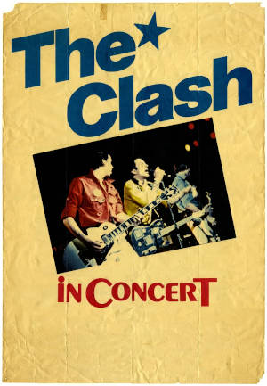 Poster ufficiale del concerto in Piazza Maggiore. Immagine tratta dal libro 'Bologna 1980 - Il concerto dei Clash in Piazza Maggiore nell'anno che cambio' l'Italia'