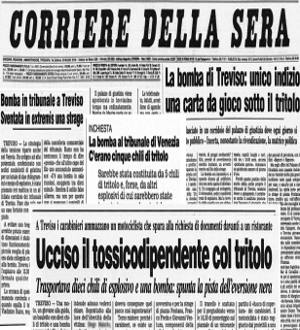 Corriere Della Sera: Ucciso Il Tossicodipendente Col Tritolo Corriere Della Sera: Ucciso Il Tossicodipendente Col Tritolo
